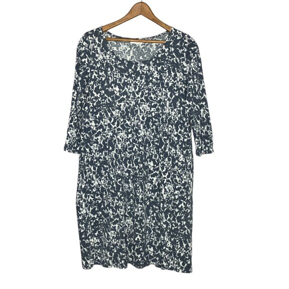 Pure Jill by J. Jill Small S Gray White Tie Dye Cotton Modal Knit Pullover Dress - Picture 1 of 4